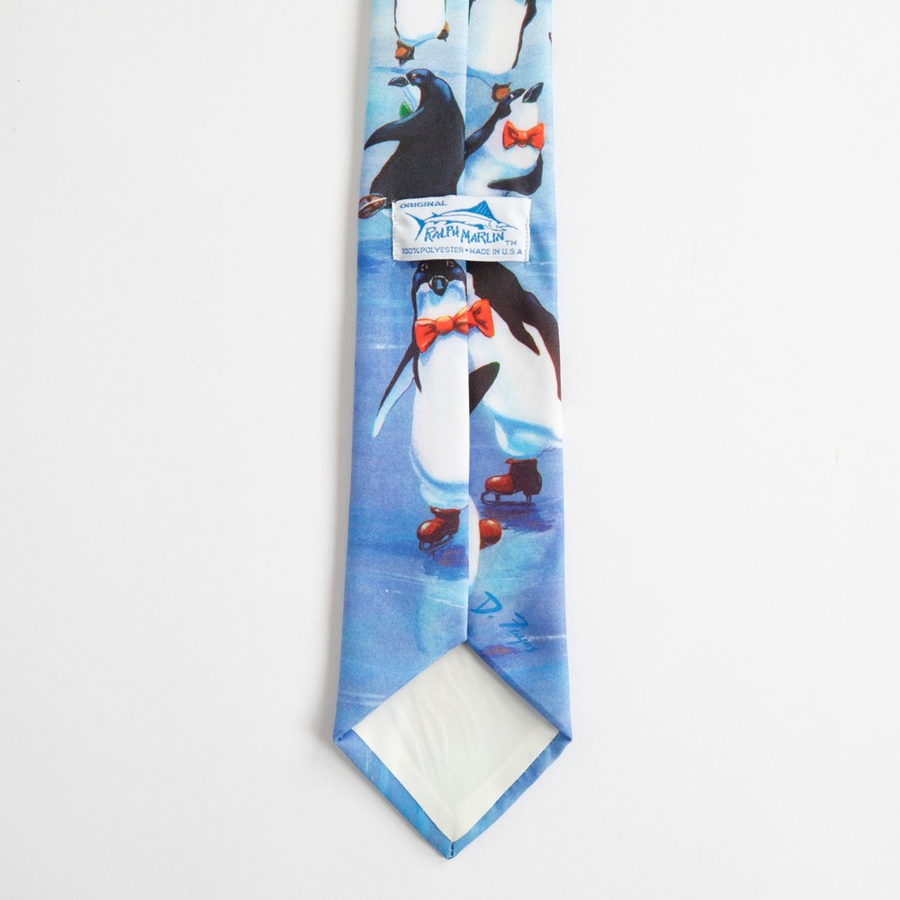 Ralph Marlin Penguin Christmas Novelty Tie Made in USA‎ - Picture 8 of 12